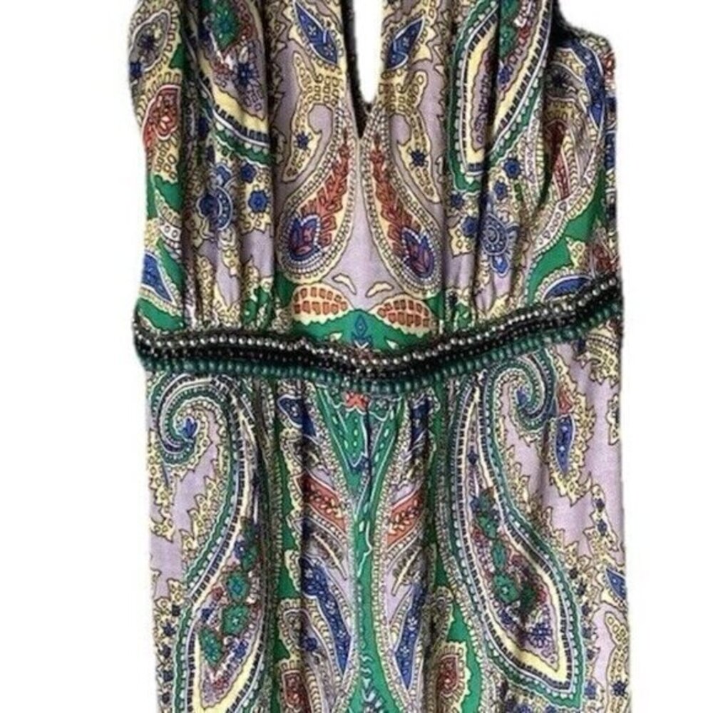 Vintage INC International Concepts Women’s Sz S Long Dress Bead Boho Westen